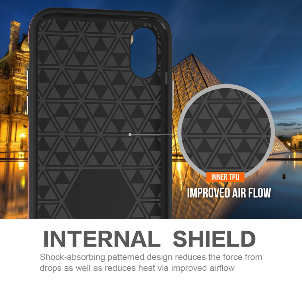 for iPhone X / 10 2 in 1 Heavy Duty Phone Case Shook Proof Back Cover Mobile Shield Shell for iPhoneX