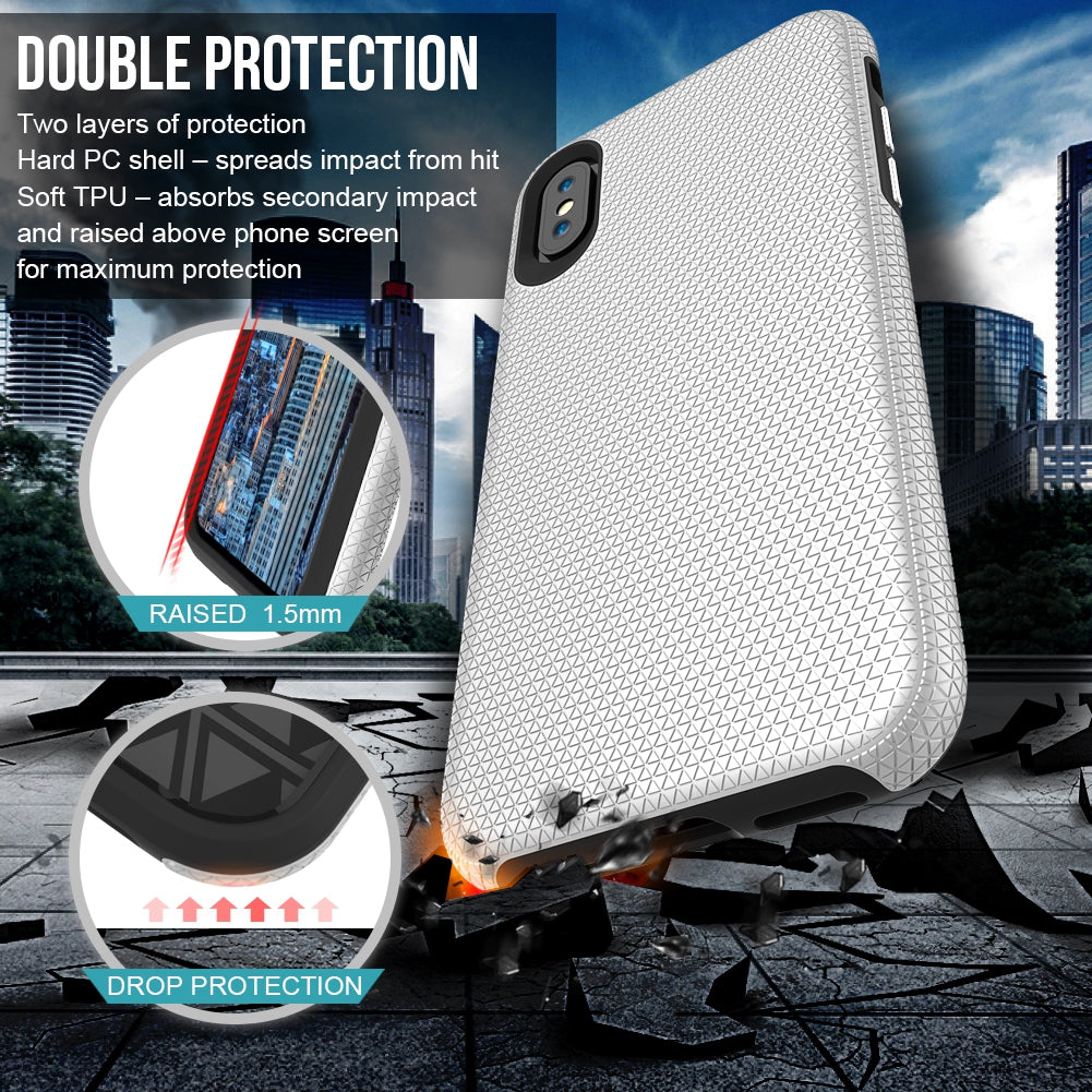for iPhone X / 10 2 in 1 Heavy Duty Phone Case Shook Proof Back Cover Mobile Shield Shell for iPhoneX