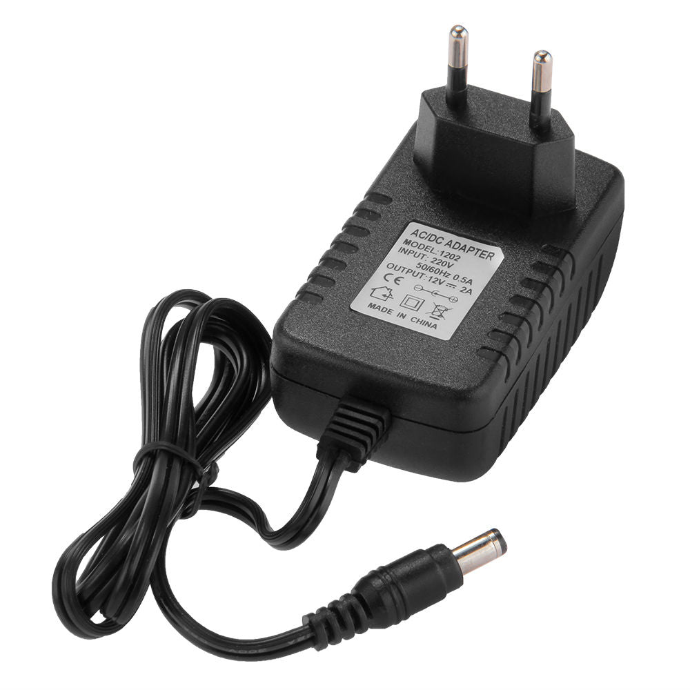 110V/240V AC to DC 12V 2A 24W Power Supply Adapter Transformer 2.1mm x 5.5mm DC Connector