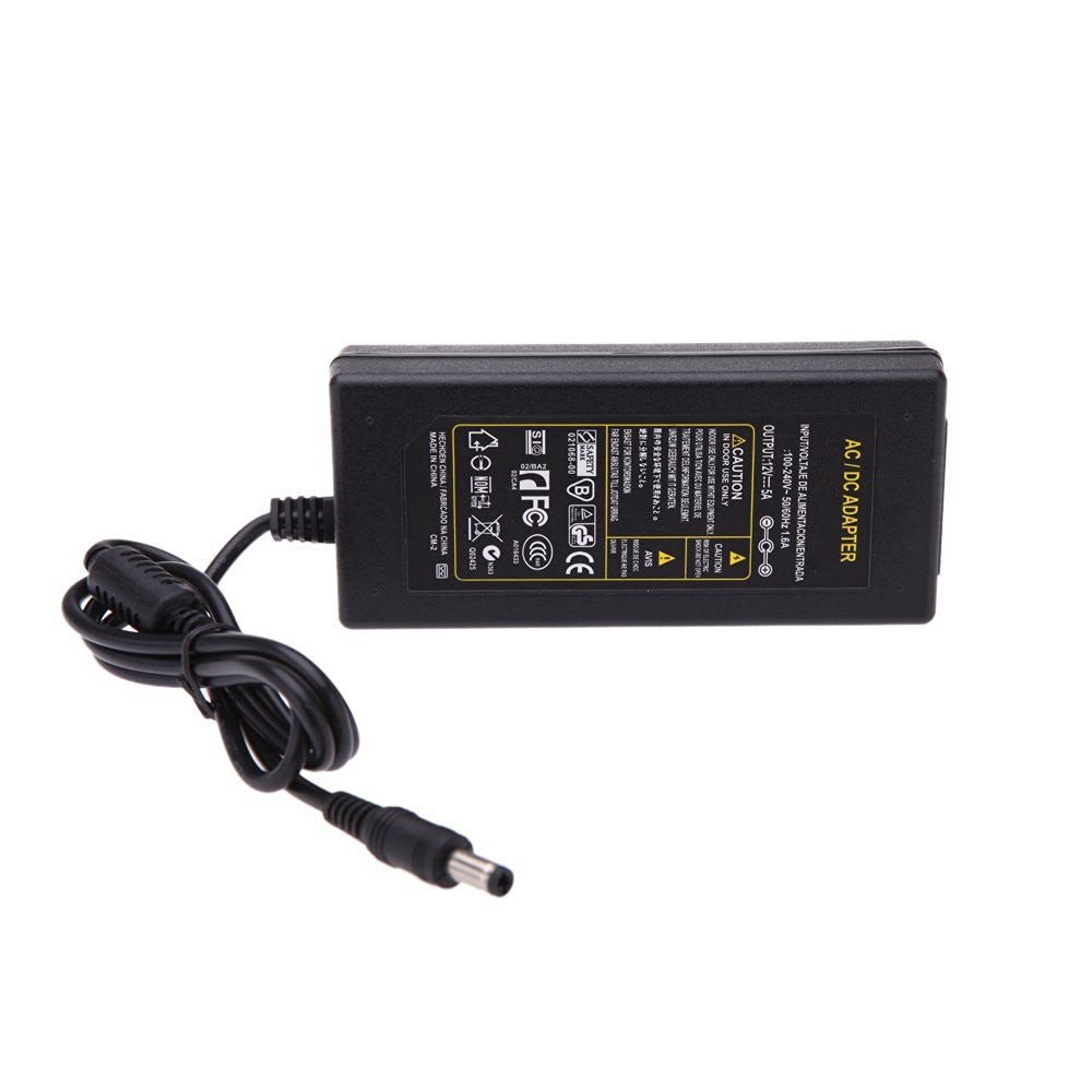AC100V-240V to DC12V 5A 60W Adapter Power Supply Transformers 5.5mm 2.5mm For DC Charger LED Strip