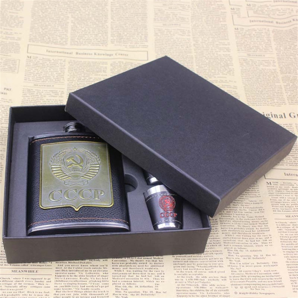 OZ1 Drinkware Top grade stainless steel portable flagon 8 oz kit for outdoor and Business gifts, home decorations