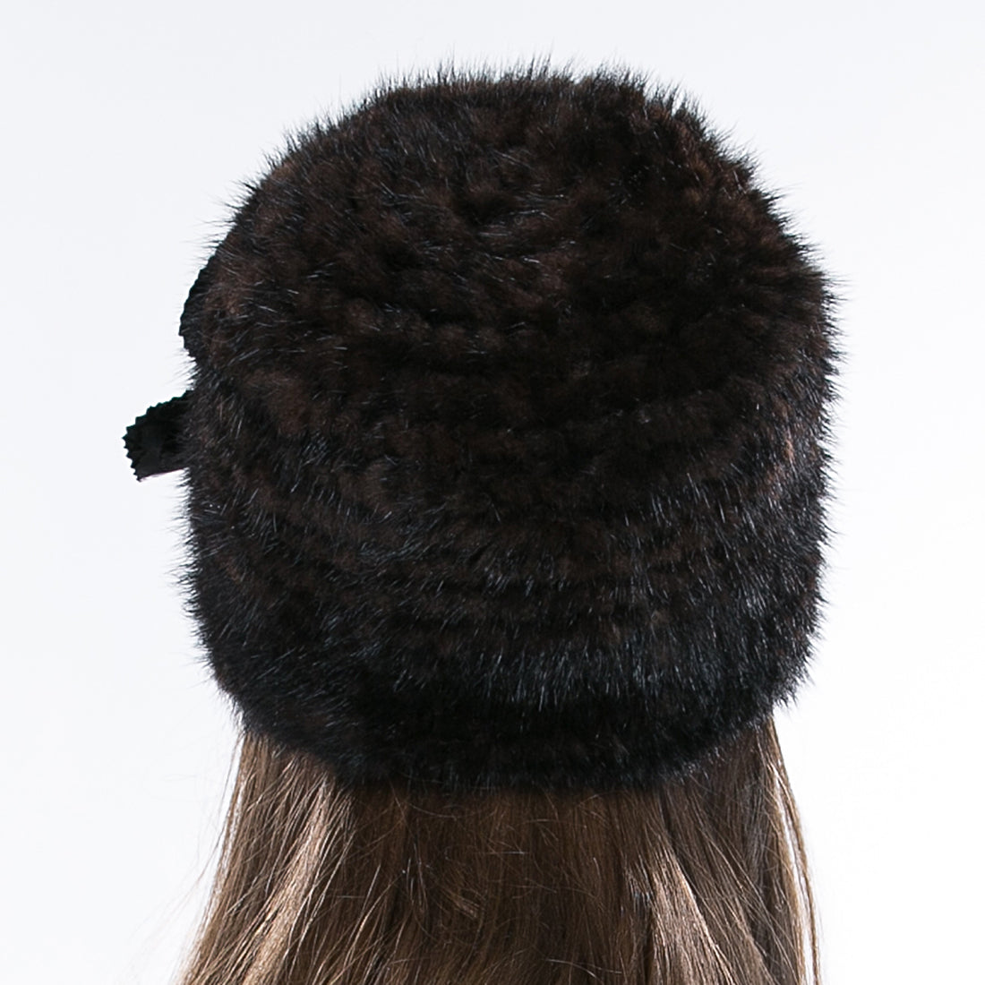 Women Authentic Real Mink Fur Knit Beanie Hat Cap Headgear With Flower