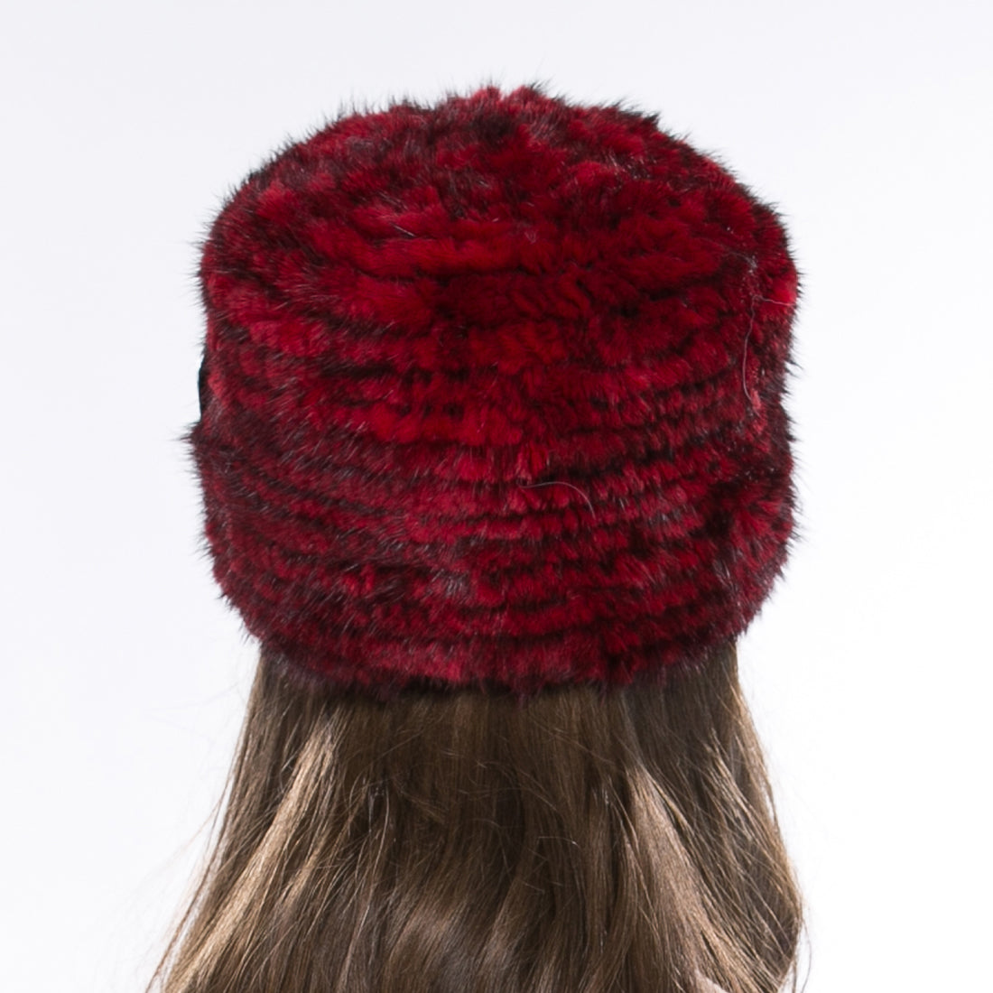 Women Authentic Real Mink Fur Knit Beanie Hat Cap Headgear With Flower