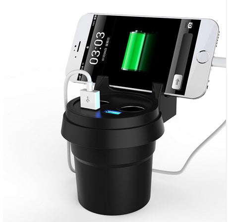 Cup Car Charger Multi-function Display Voltage 3.1A 2 USB Car-charger DC12-24V Cigarette Lighter Splitter For GPS DVR Charge