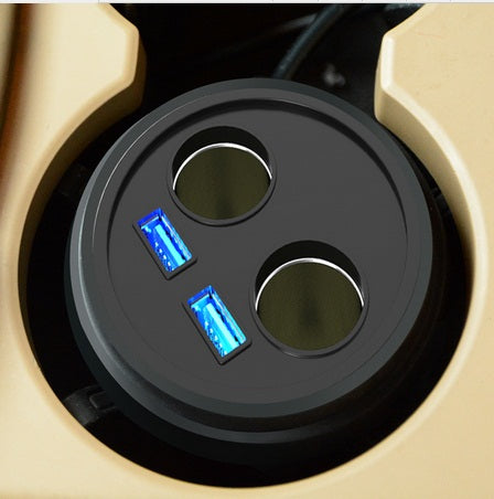 Cup Car Charger Multi-function Display Voltage 3.1A 2 USB Car-charger DC12-24V Cigarette Lighter Splitter For GPS DVR Charge