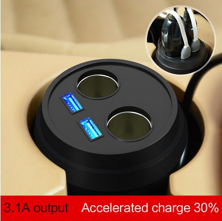 Cup Car Charger Multi-function Display Voltage 3.1A 2 USB Car-charger DC12-24V Cigarette Lighter Splitter For GPS DVR Charge
