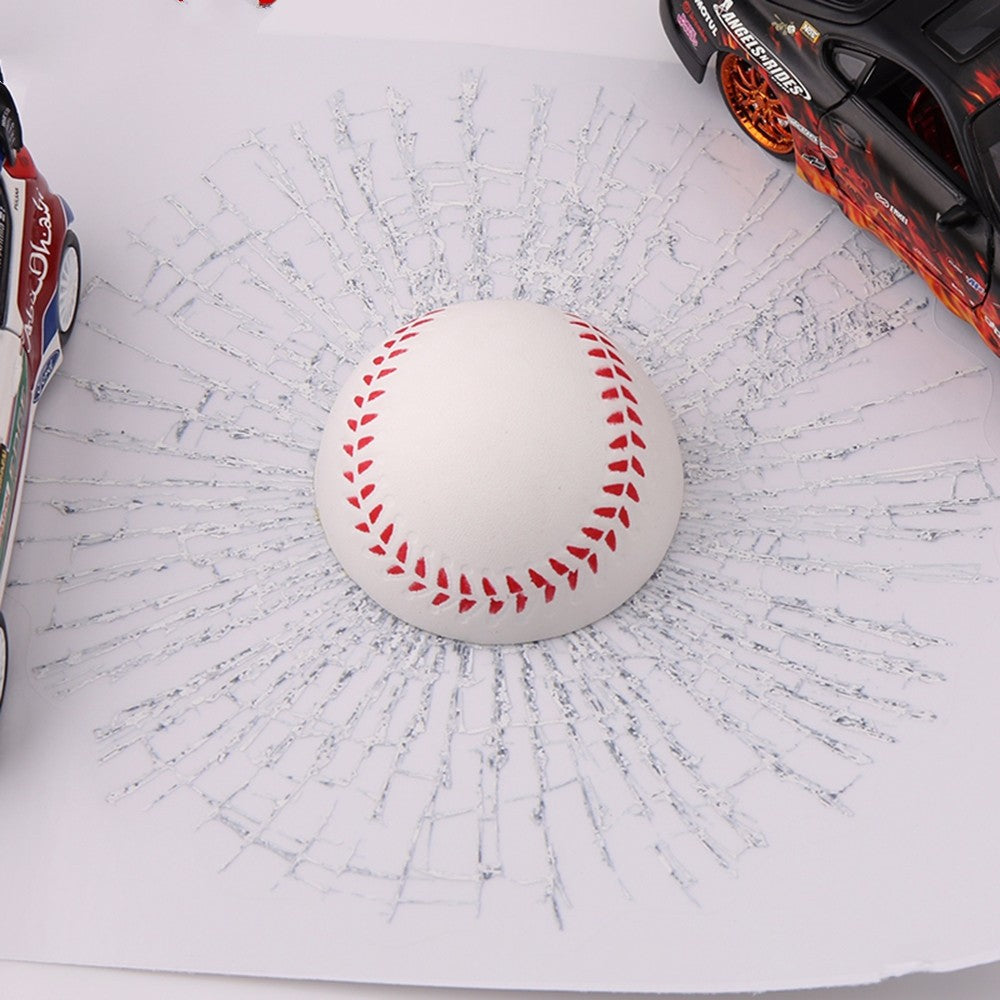 3D Car Stickers Funny Auto Car Styling Ball Hits Car Body Window Sticker Self Adhesive Baseball Tennis Decal Accessories