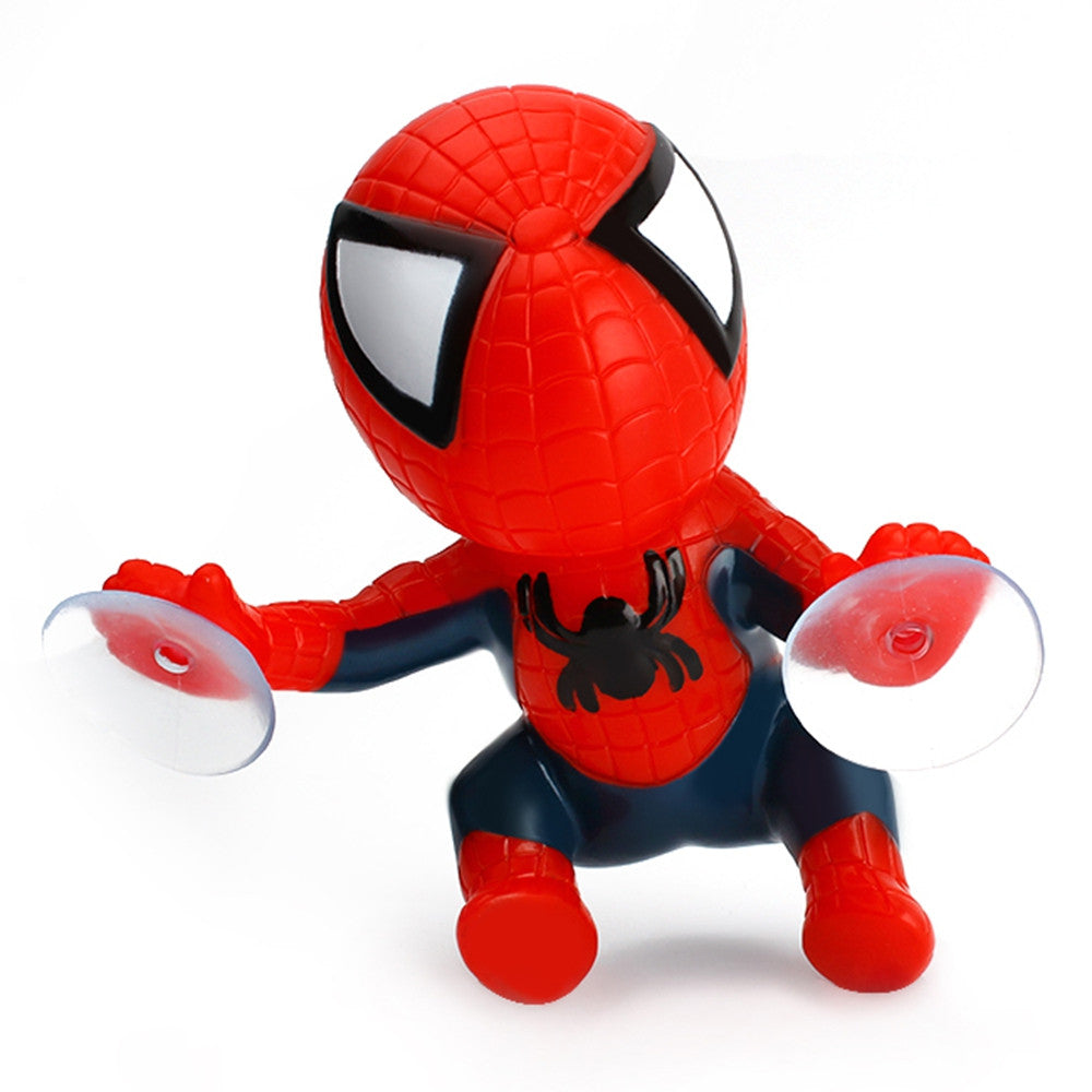 360 Degree Rotating Cute 16cm Climbing Spiderman Sucker Doll Suction Cup Toy Auto Car Stickers Decoration Car Accessories