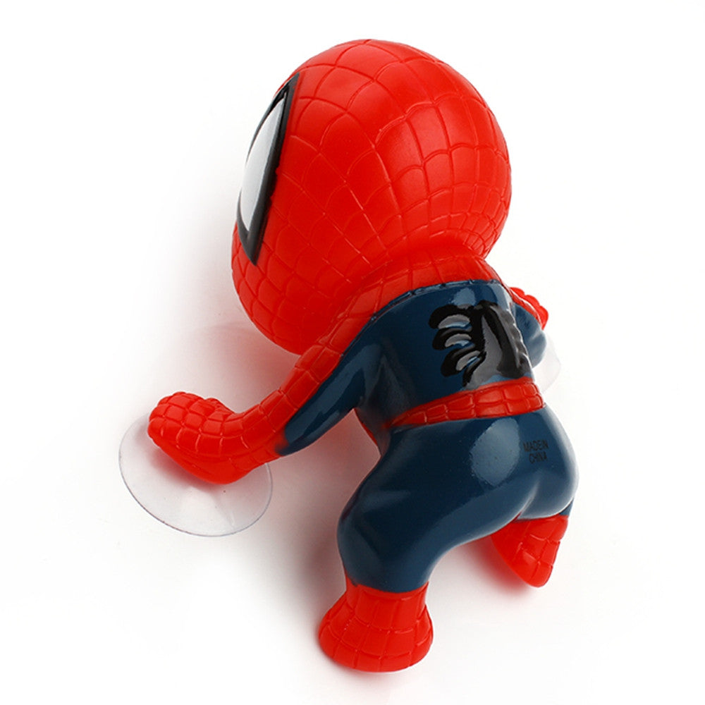 360 Degree Rotating Cute 16cm Climbing Spiderman Sucker Doll Suction Cup Toy Auto Car Stickers Decoration Car Accessories