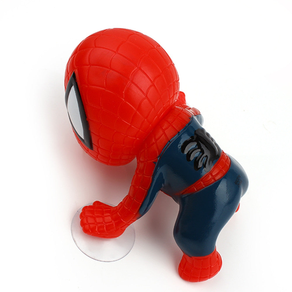 360 Degree Rotating Cute 16cm Climbing Spiderman Sucker Doll Suction Cup Toy Auto Car Stickers Decoration Car Accessories