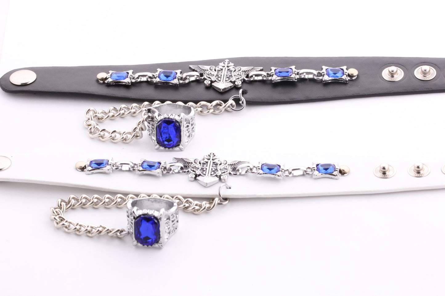 Black Butler Kuroshitsuji Sapphire Star Magic Circle Bracelet Ring Set