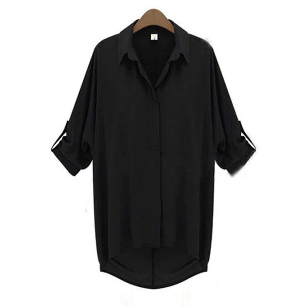 S-6XL Plus Size Clothes For Women Blouse 2017 Spring Long Sleeves Chiffon Shirts Loose UCJ13