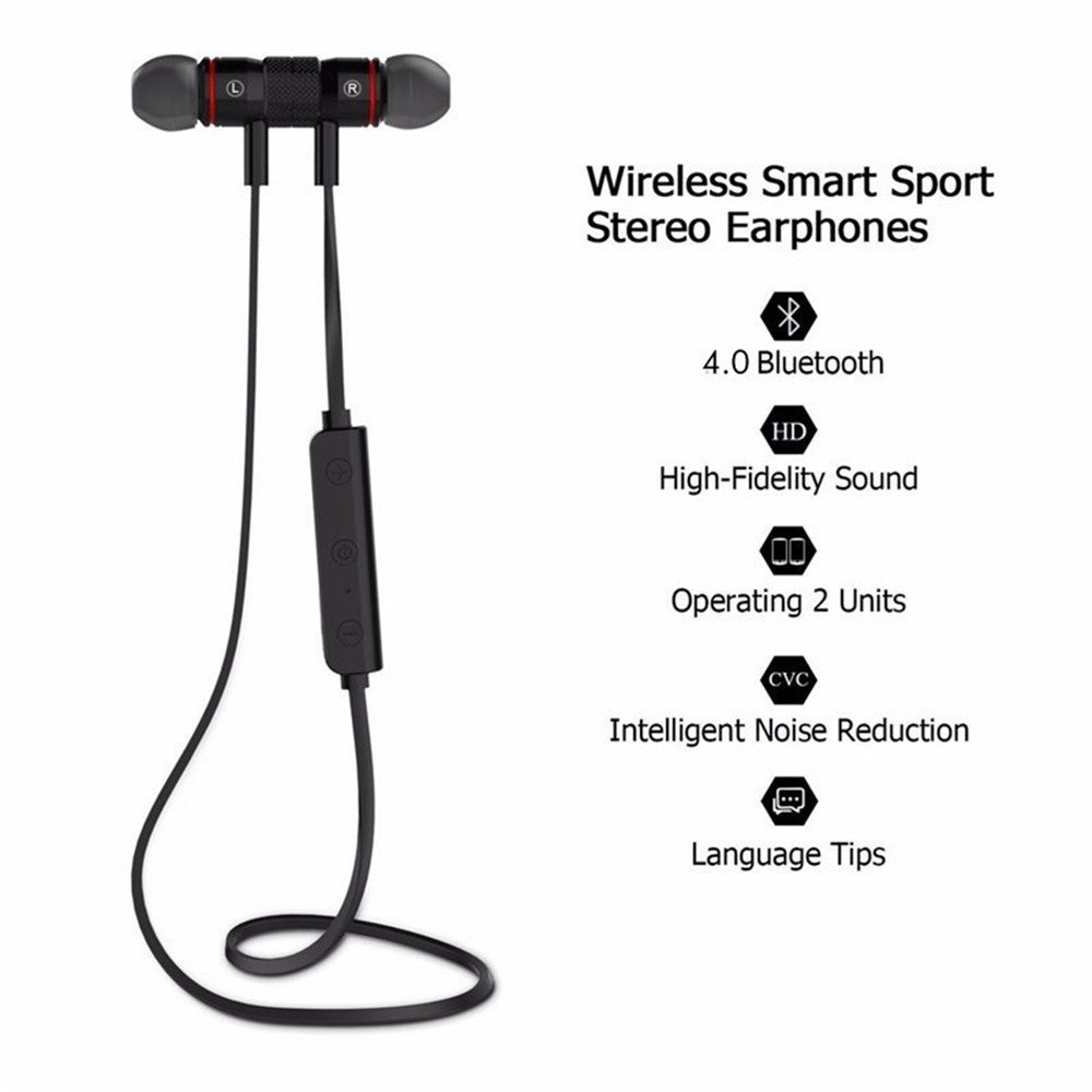 M9 Bluetooth 4.0 Wireless Sport Exercise Stereo Noise Reduction Earbuds Build-in Microphone Earphone