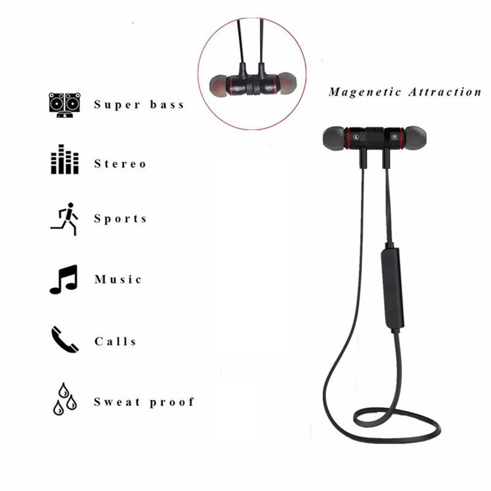 M9 Bluetooth 4.0 Wireless Sport Exercise Stereo Noise Reduction Earbuds Build-in Microphone Earphone