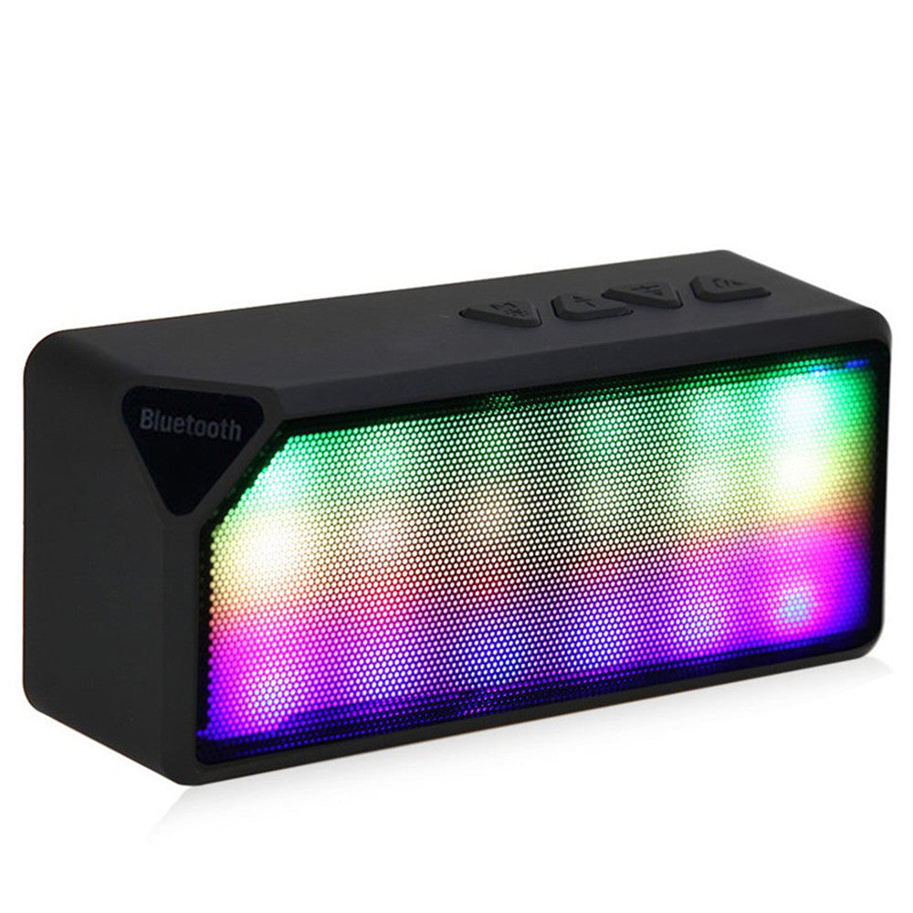 Mini Wireless Colorful LED Lights Pulse Bluetooth 2.0 Speaker Support Handsfree TF AUX FM Radio for Smartphone