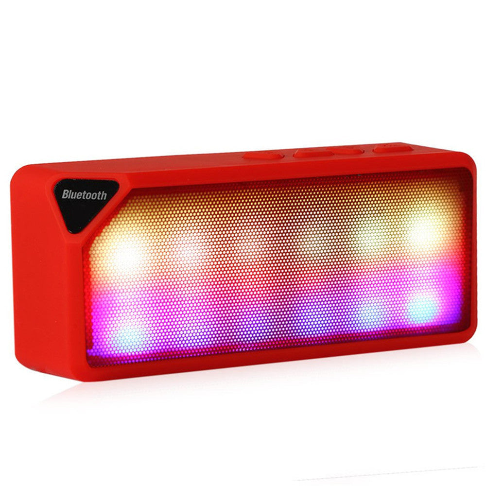 Mini Wireless Colorful LED Lights Pulse Bluetooth 2.0 Speaker Support Handsfree TF AUX FM Radio for Smartphone