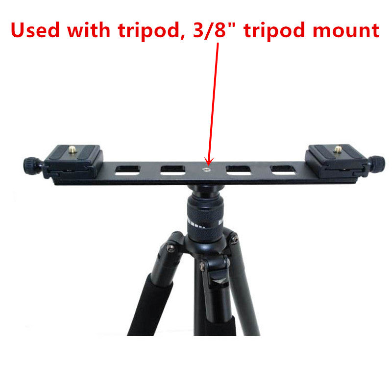 Tripod Lengthen Plate 31cm Double Heads Quick Release Plate Portable slr Mini Slide for DSLR Camera Bracket