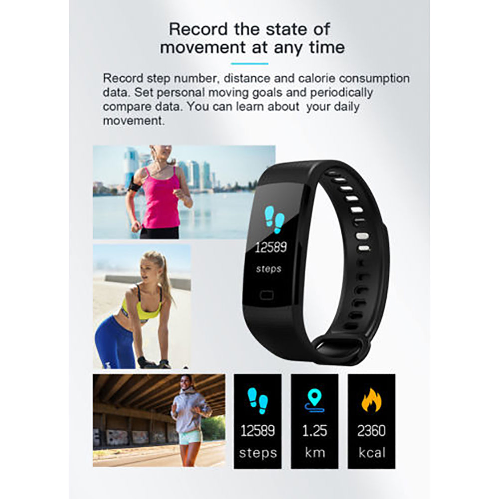 Blood Pressure Heart Rate Sleep Monitor Pedometer Sports Fitness Smart Bracelet