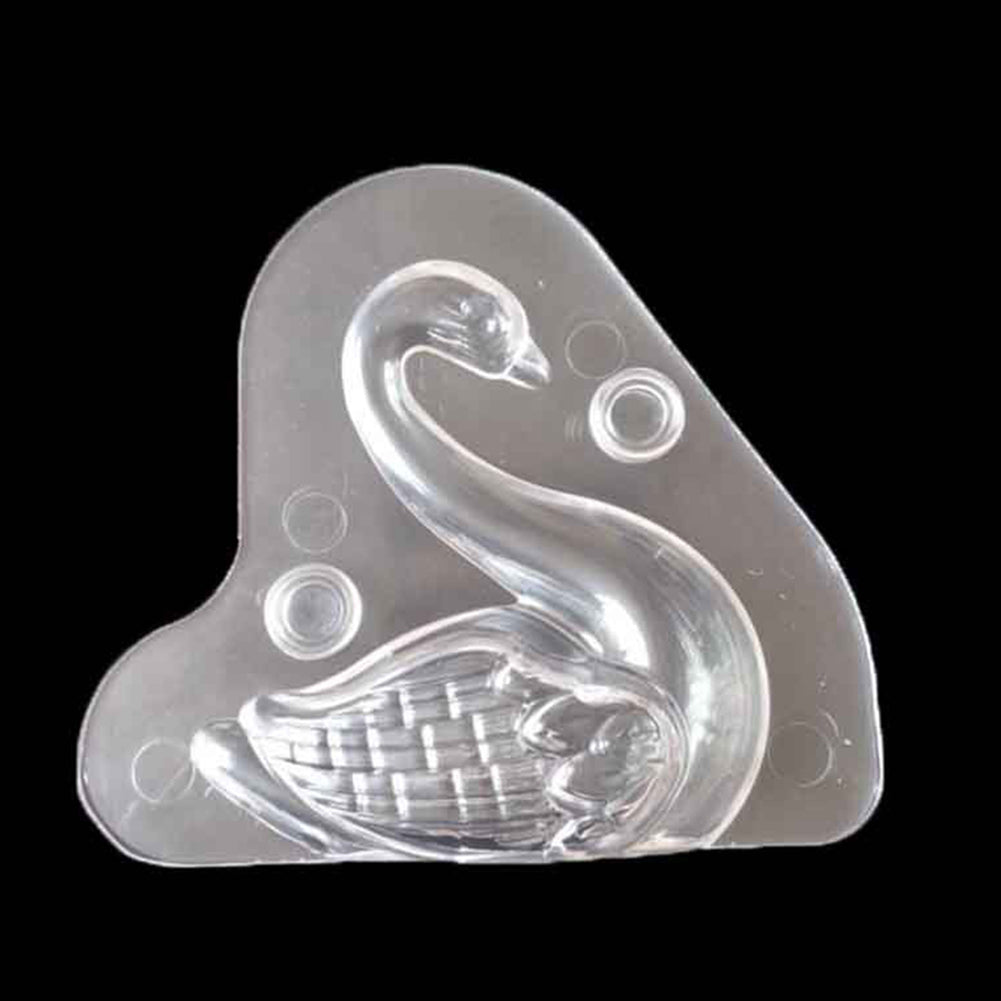3D Swan Shaped Plastic Chocolate Mold Jelly Cake Decorating Baking Tool Mould