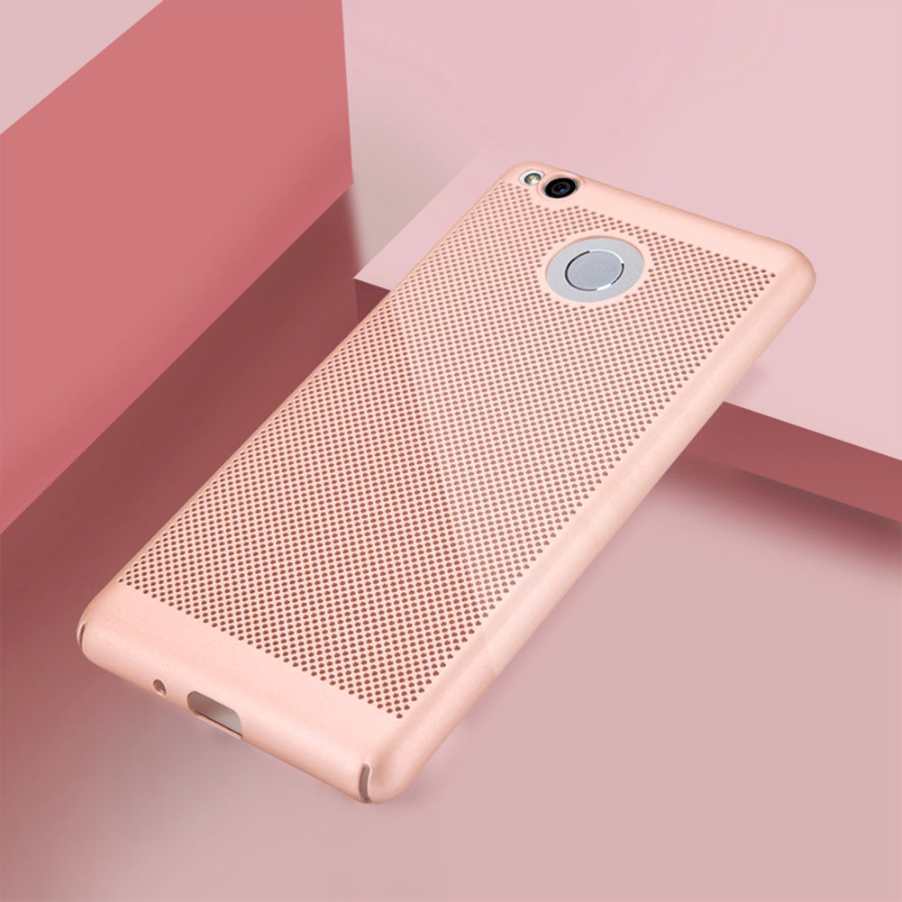 Utral Thin Xiaomi Redmi 3S Mesh Design Radiating Back Covers Super Light PC Hard Phone Case for Redmi 3S