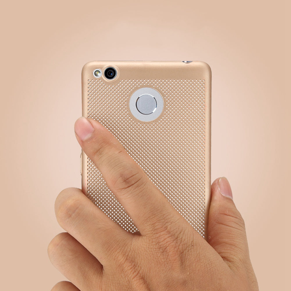 Utral Thin Xiaomi Redmi 3S Mesh Design Radiating Back Covers Super Light PC Hard Phone Case for Redmi 3S