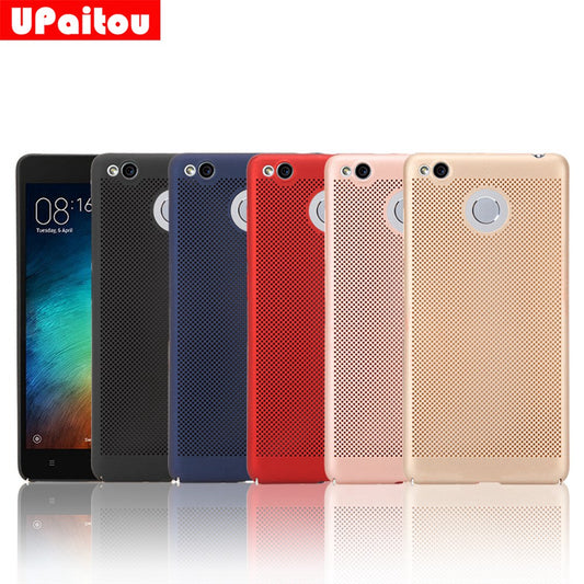 Utral Thin Xiaomi Redmi 3S Mesh Design Radiating Back Covers Super Light PC Hard Phone Case for Redmi 3S