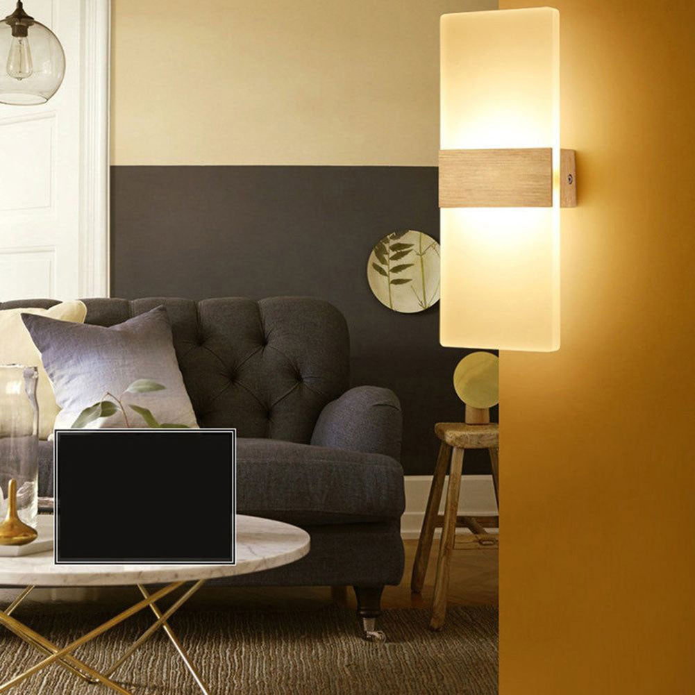 Modern 3W Rectangular Acrylic LED Wall Sconces Light Bedside Decoration Lamp