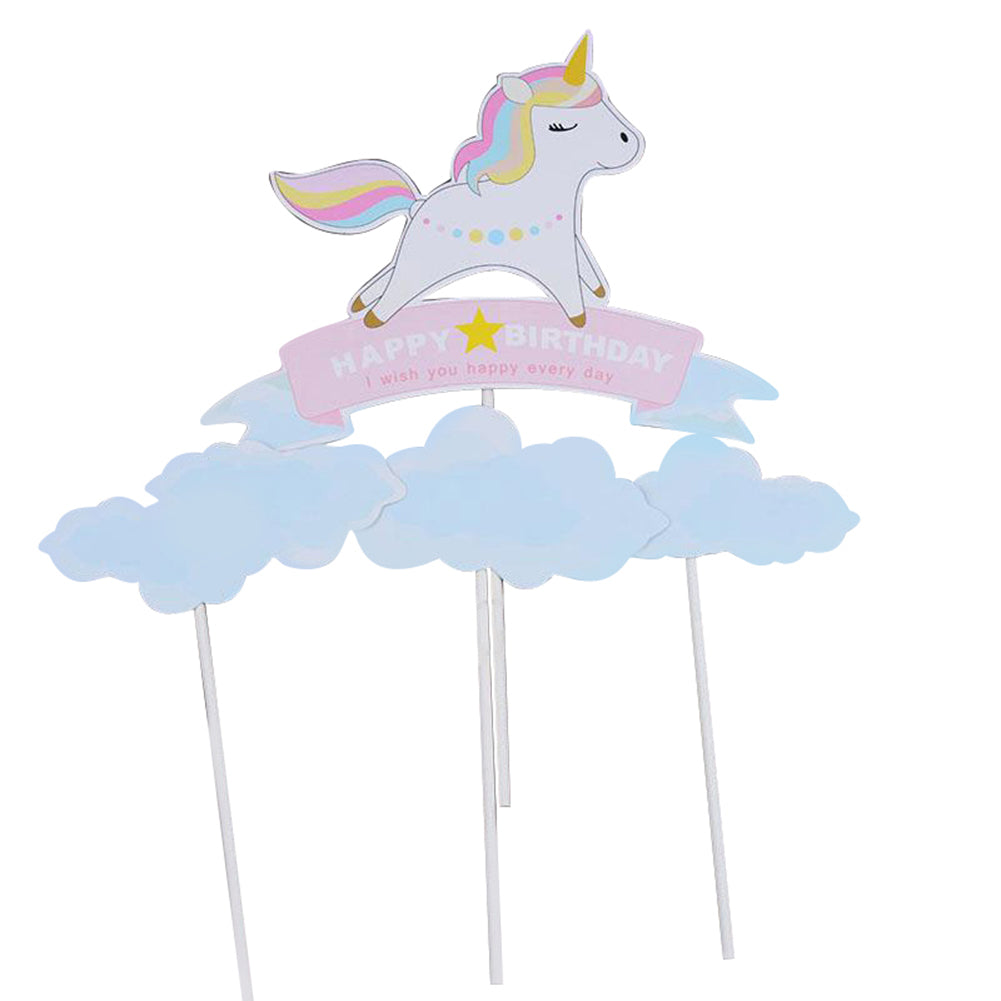 Happy Birthday Unicorn Cake Topper Decoration for Birthday Party Anniversary