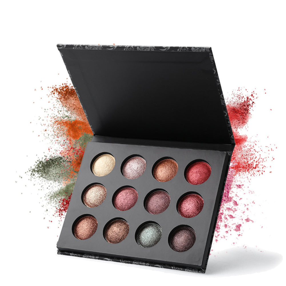 Matte Shimmer Pigment Powder Smoky Nude Makeup Pro 12 Colors Eyeshadow Palette