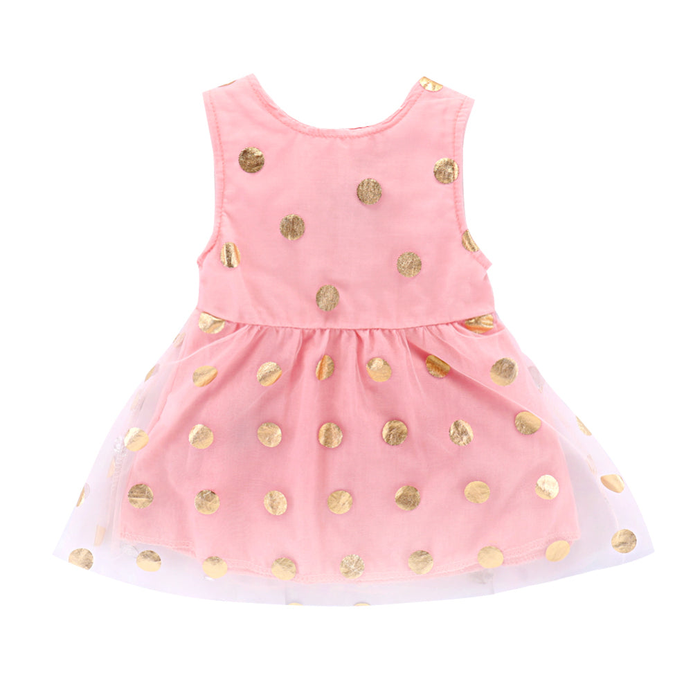 Princess Toddler Baby Girl Fashion Gilding Dots Gauze Sundress Sleeveless Dress