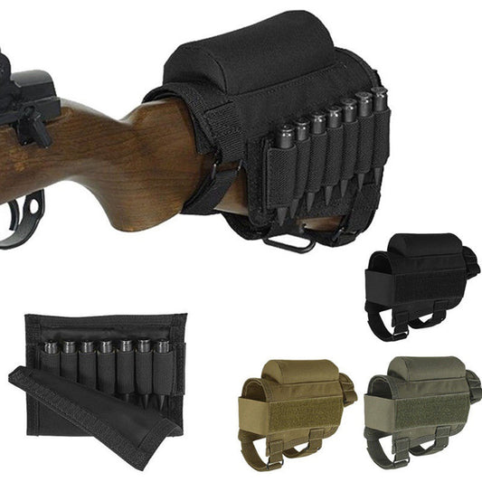 Tactical Nylon Buttstock Cheek Rest with Ammo Carrier Case for .300 .308 Winmag