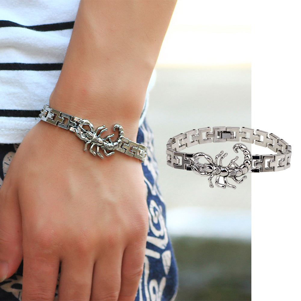 Men's Titanium Steel Scorpion Bracelet Clasp Bangle Jewelry Birthday Party Gift