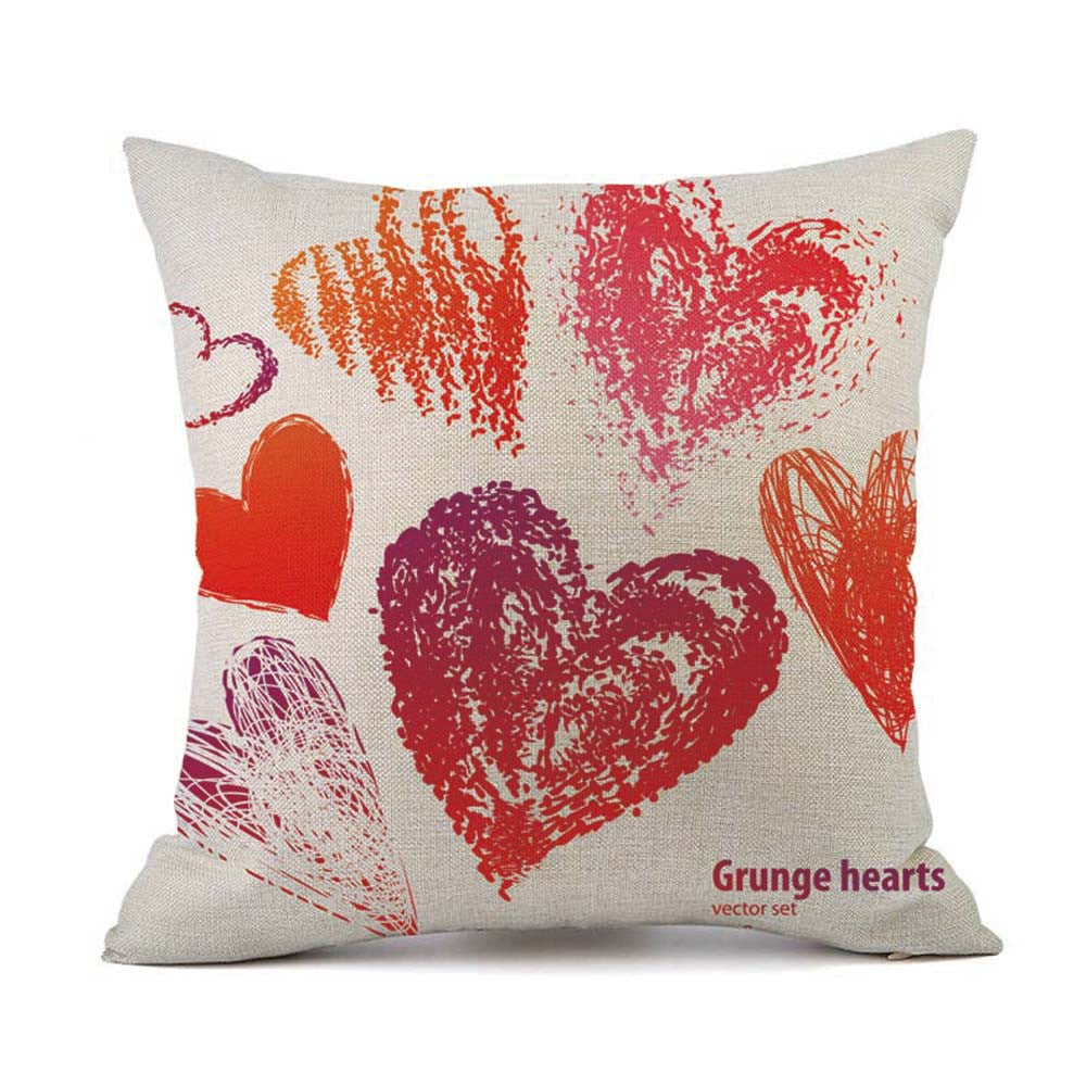 Local Store Happy Valentines Pillow Cases Linen Sofa Cushion Cover Home Decor Pillow Case
