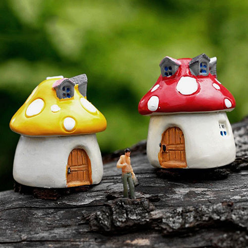 3 Sizes Mushroom Miniature Garden Ornament DIY Craft Pot Fairy Dollhouse Decor