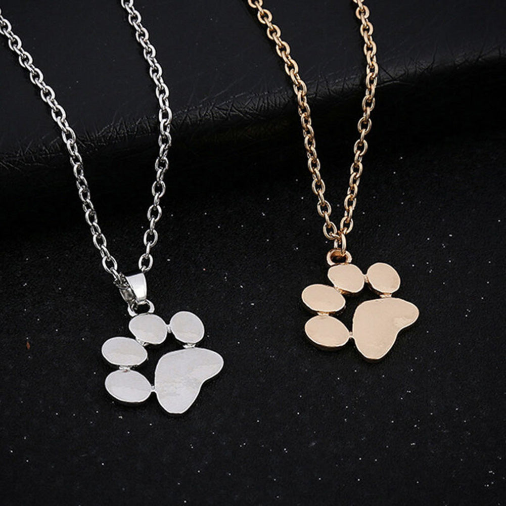 Women's Lovely Pet Cat Dog Paw Pendant Chain Necklace Fashion Jewelry Gift