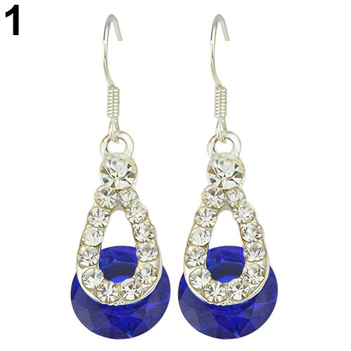 Women Fashion Long Paragraph Jewelry Water Drop Pendant Dangle Hook Earrings