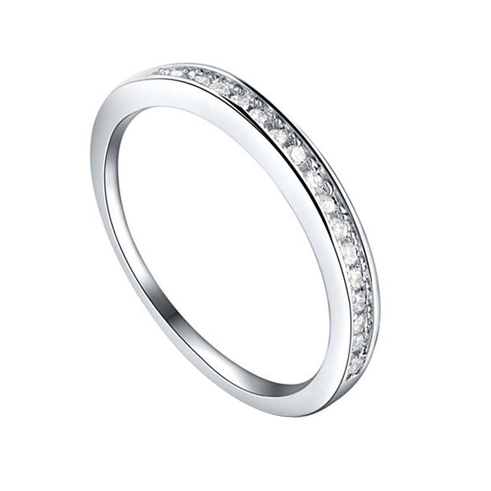 Fashion Women's Jewelry White Zircon Inlay Wedding Band Engagement Ring Gift