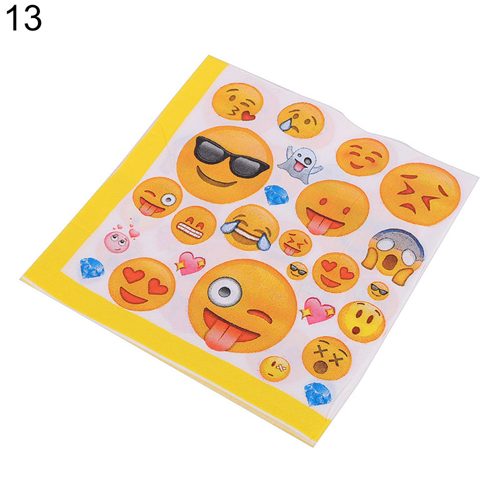 Cute Emoji Smile Cry Baby Kids Birthday Party Event Decoration Supplies Set