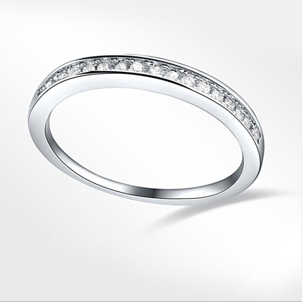 Fashion Women's Jewelry White Zircon Inlay Wedding Band Engagement Ring Gift