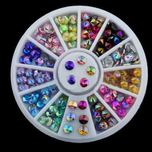 Shiny Nail Art Tips Rhinestones DIY Nails Decoration Wheel Lady Manicure Tools