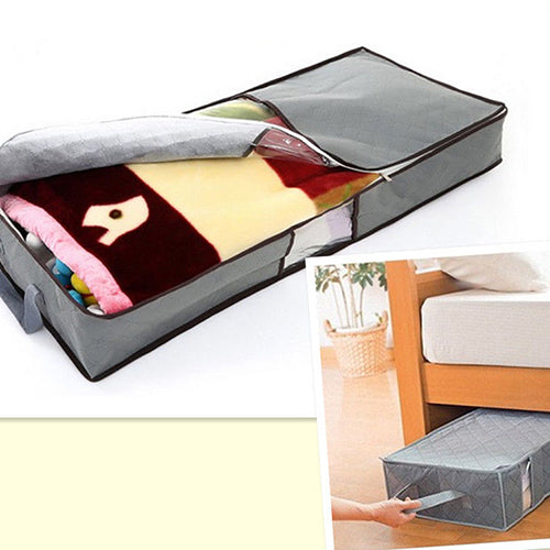 Zipped Clothes Duvet Clothing Pillow  Under Bed Handle Storage Organizer Bag