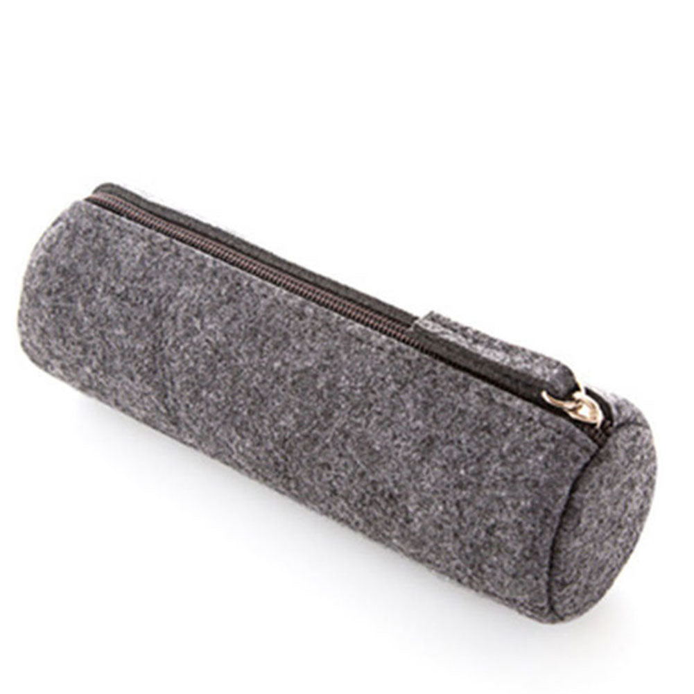 Felt Solid Color Simple Style Pencil Case Stationery Pouch Pen Bag Student Gift