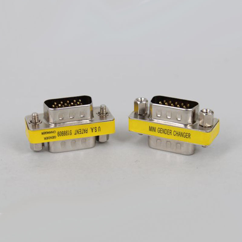 DB15 Male to Male Connector VGA SVGA 15 Pin M/M Converter Mini Gender Adapter