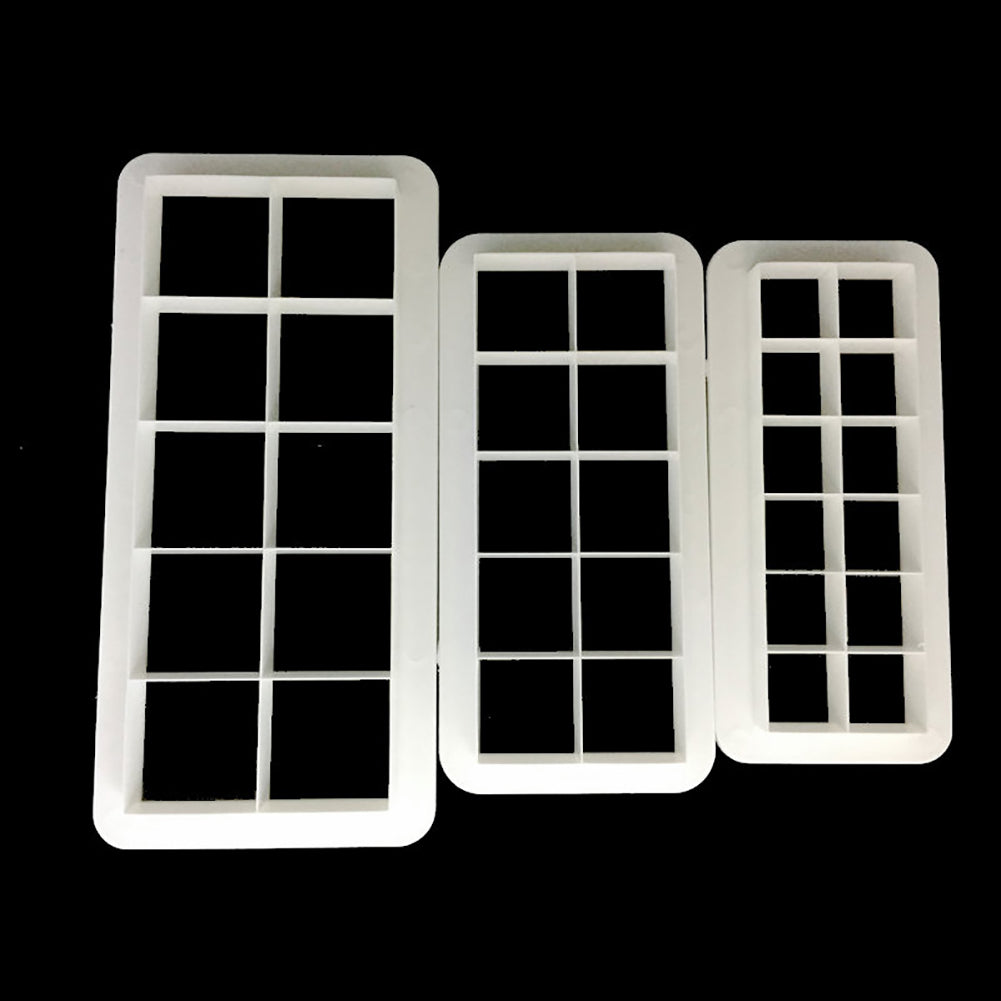 3Pcs DIY Baking Fondant Cake Mold Decor Square Biscuit Cookies Cutter Mould