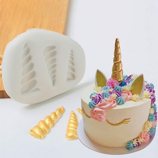 Cute 3D Unicorn Horn Shape Silicone Mold Fondant Cake Mold