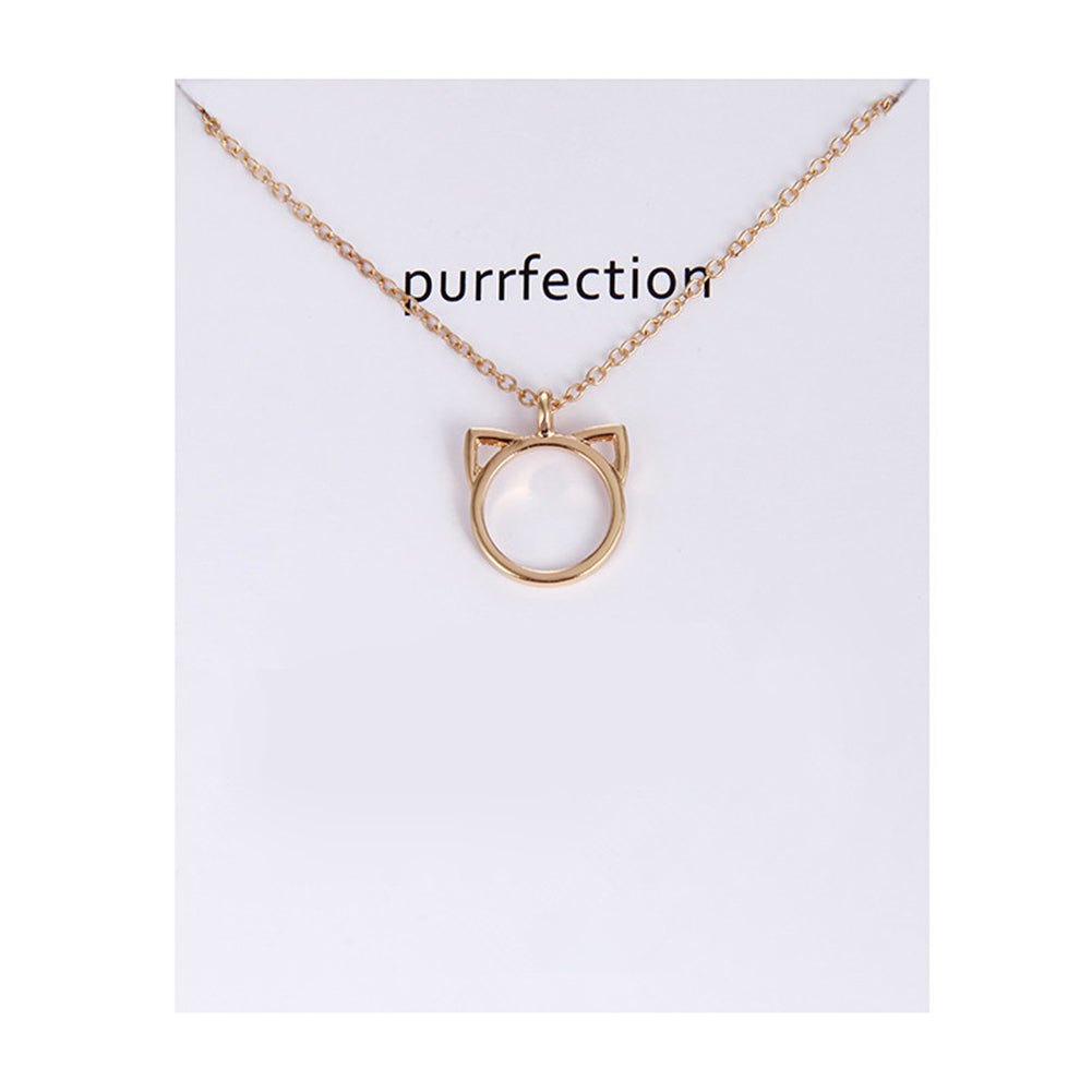 Fashion Cat Ear Animal Shape Pendant Sweater Chain Necklace Jewelry Party