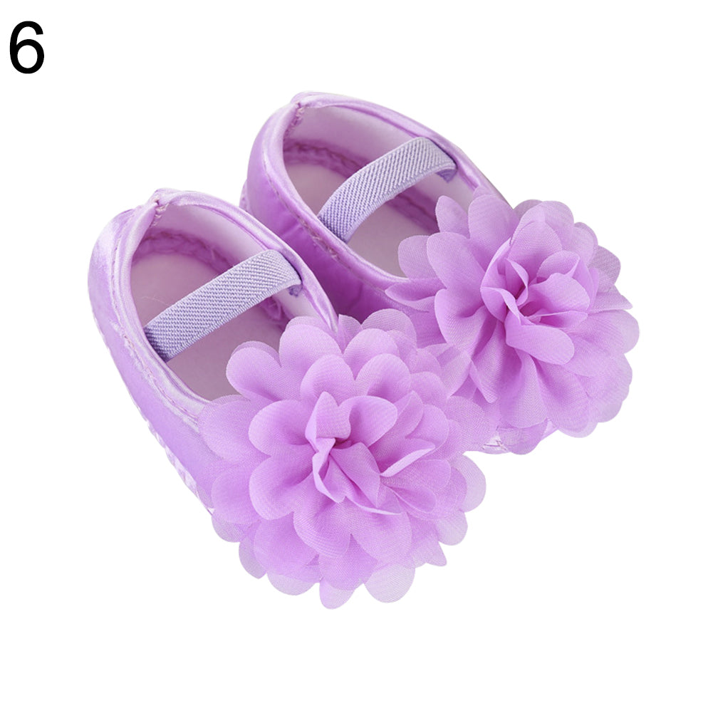 Toddler Baby Kids Girl Bowknot/Flower Anti-slip Princess Slip-on Soft Sole Shoes