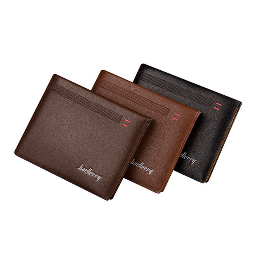 Men Small Short Wallet Coin Purses Male PU Leather Money Billfold Coin Pocket ID Card Holders Clutch Bag Clips