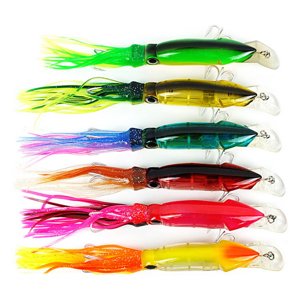 24cm Fishing Lures Artificial Squid Hard Baits Tentacles Sharp Hook Tackle Tool
