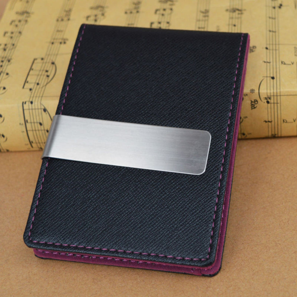 Men's Faux Leather Money Clip Slim Wallet ID Credit Card Storage Holder Purse
